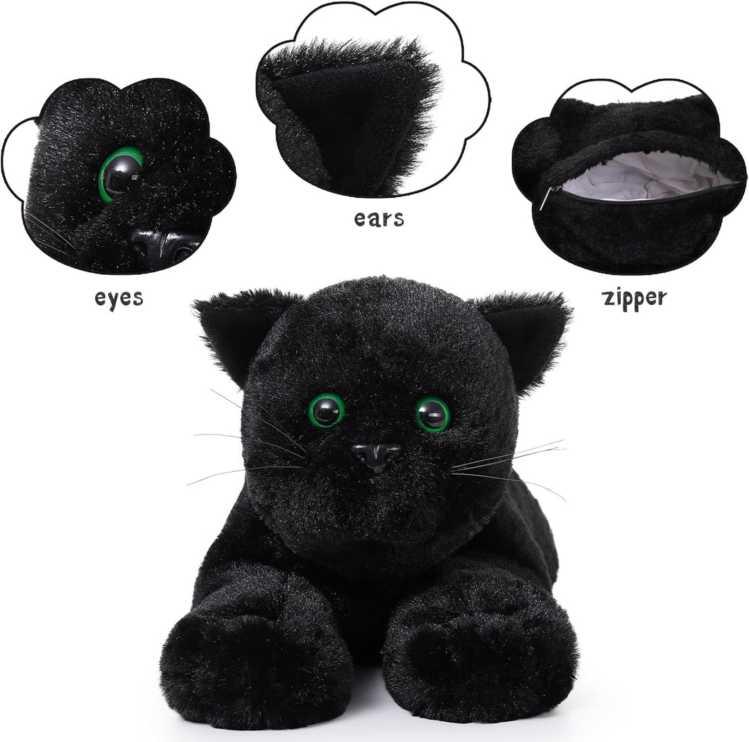 MorisMos 5 stücke Katze schwarz Plüschtier Set, liegend - 52cm Länge - gross schwarzkatze Kuscheltie