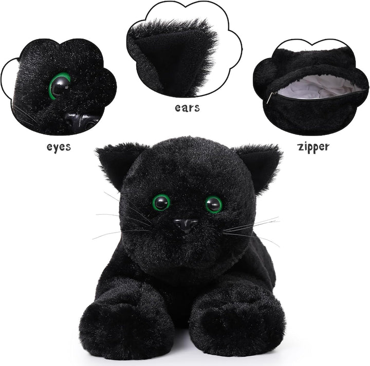MorisMos 5 stücke Katze schwarz Plüschtier Set, liegend - 52cm Länge - gross schwarzkatze Kuscheltie