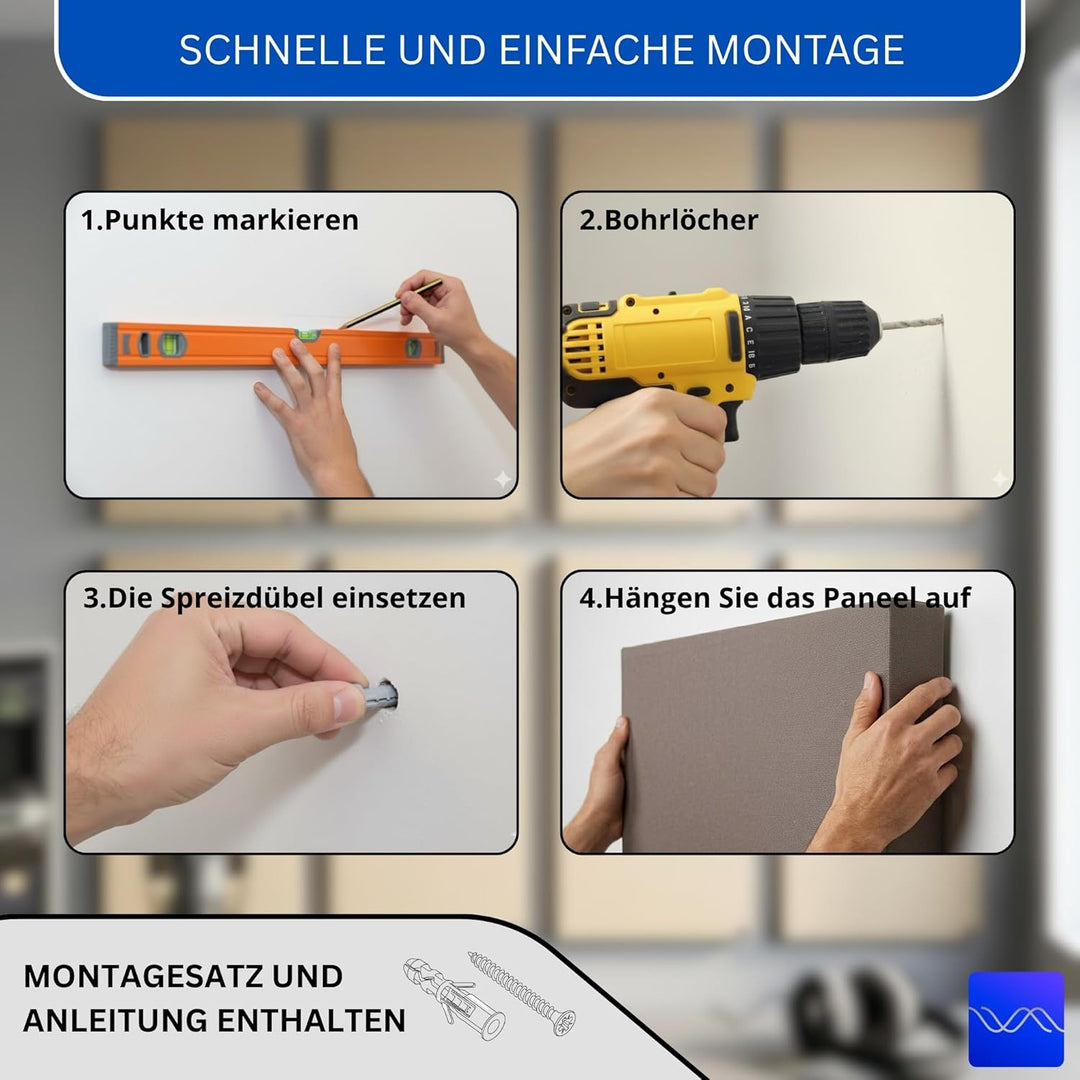 Bluetone Acoustics Wall Panel Pro - Professionel Schallabsorber - Akustikpaneele für die Raumakustik