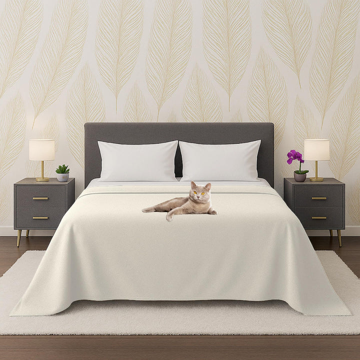Byour3 - Tagesdecke Reine Baumwolle 100% LICHT Doppelbett Einzelbett Queen Size Bettdecke Rechteckig
