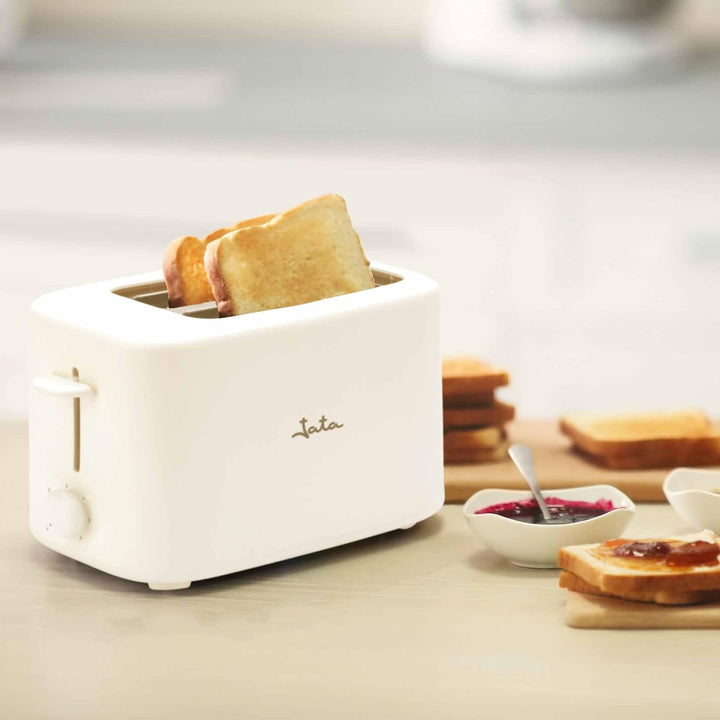 JATA JETT1048 Toaster mit 2 extra breiten Schlitzen, 6 Bräunungsstufen, Schutzdeckel, Krümelschublad