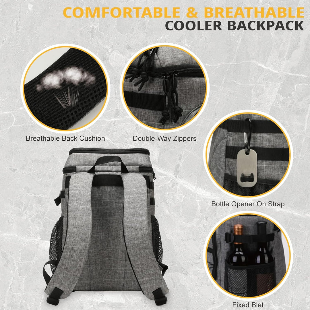 Taktischer Kühlrucksack – 25L Isolierter Rucksack, Auslaufsicher & Robust – Grosser Lunch-Rucksack,