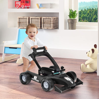 GOPLUS 4 in 1 Baby Lauflernhilfe, Lauflernwagen höhenverstellbar mit Licht & Musik, Baby Walker Auto