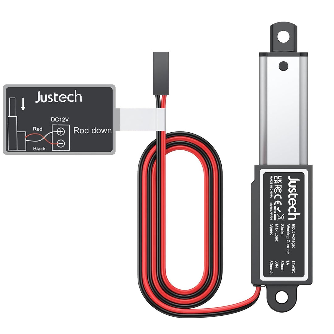Justech Micro Linear Actuator 12V 30N Linearantrieb Motor 30mm Mini Electric Lineartechnik für Auto