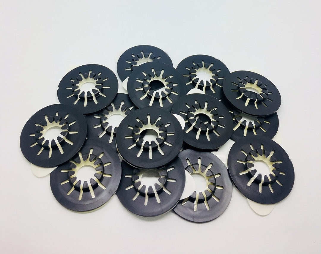 Dragon Trading CD-/DVD-Hubs mit selbstklebender Rückseite, Rosetten, Schwarz, 100 Stück