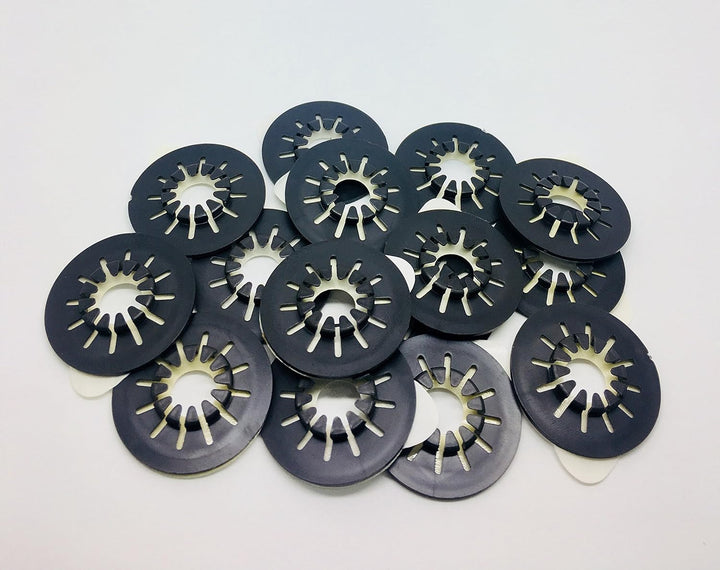 Dragon Trading CD-/DVD-Hubs mit selbstklebender Rückseite, Rosetten, Schwarz, 100 Stück