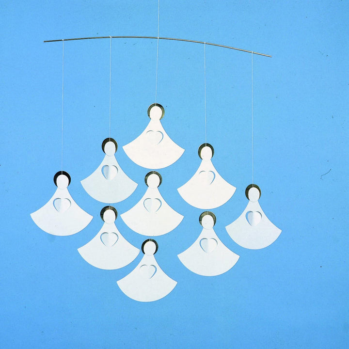 Flensted,f085a,Angel AA8Chorus 9Mobile, Stahl, weiss/Gold,35x35cm