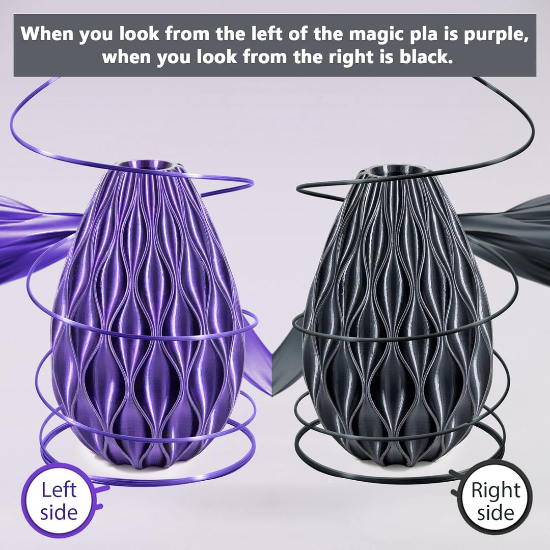 iSANMATE Dual Silk PLA Filament 1.75mm, Dual Schwarz Violett Seide PLA Filament 3d Drucker Filament
