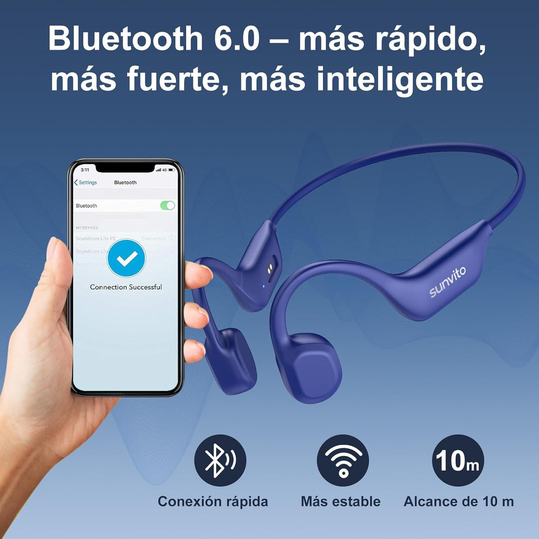 Knochenschall Kopfhörer Bluetooth 6.0, offene Bluetooth-Funkkopfhörer für Sport, wasserdichte, leich