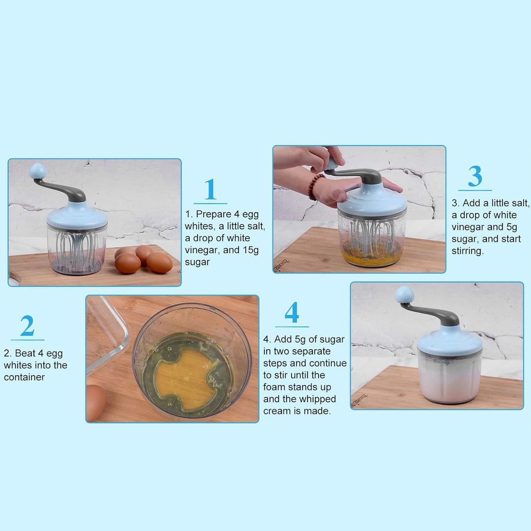 Handmixer für Sahne, Handkurbel Mixer Eierschläger Separator Kunststoff Handmixer Pusher Vielseitige