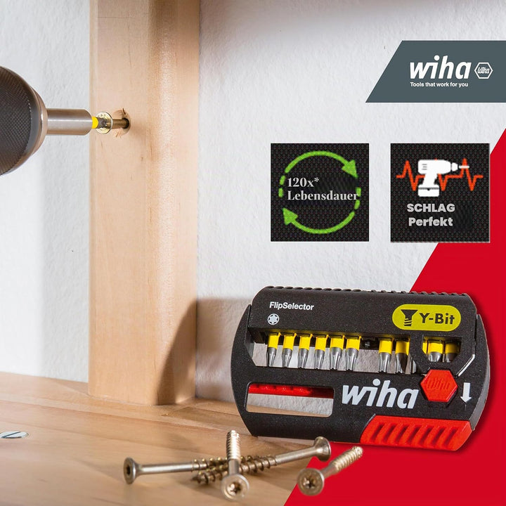 Wiha Bit Set XLSelector Y-Bit 31-tlg. I 25 mm I PH, PZ, TORX 1/4" C6,3 I magnetischer Bithalter I Ve