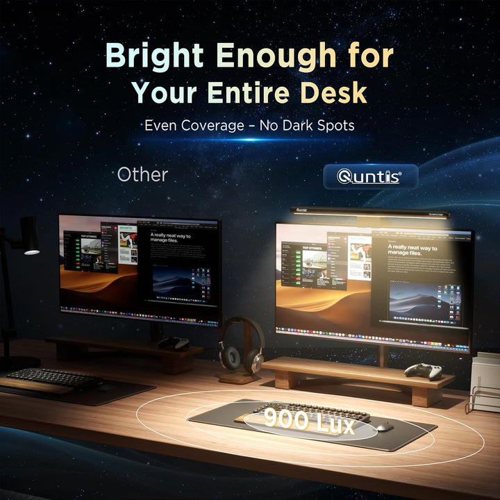 Quntis Computer Monitor Lampe mit Gaming Deko RGB Hintergrundbeleuchtung, Monitor Light Bar mit Touc
