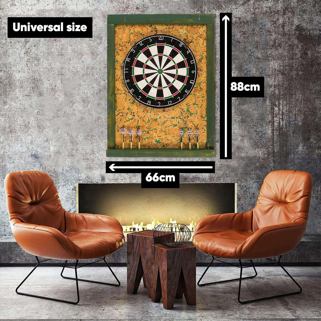 Der Premium Dart Wandschutz Surround aus Holz und Kork (Grün), Grün