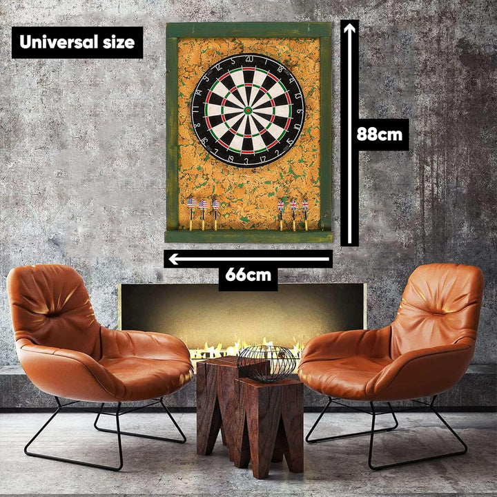 Der Premium Dart Wandschutz Surround aus Holz und Kork (Grün), Grün