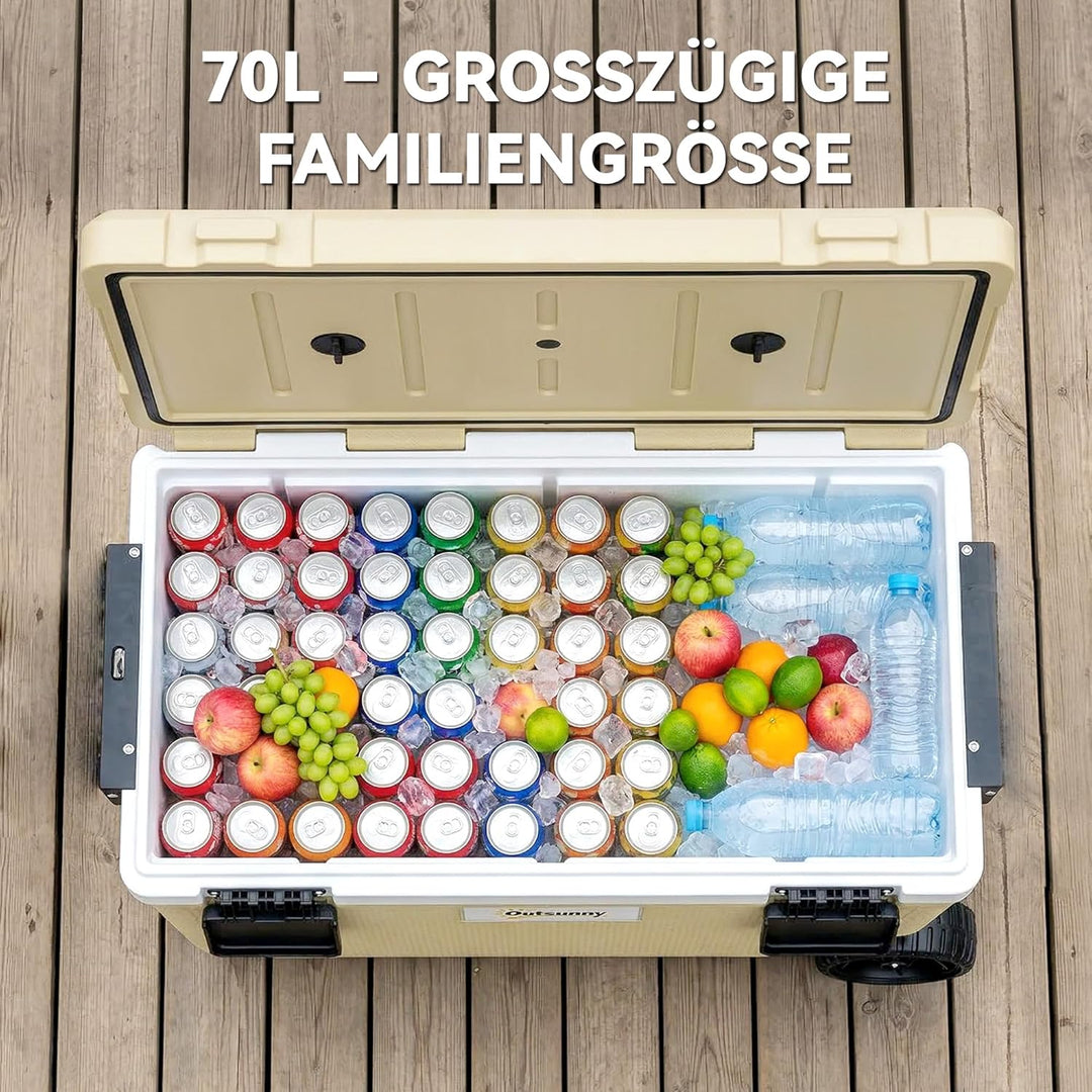 Outsunny Kühlbox 70L Grosse Passive Thermobox bis zu 72 Std. Kühlung, mit PU-Vollschaumisolierung Rä