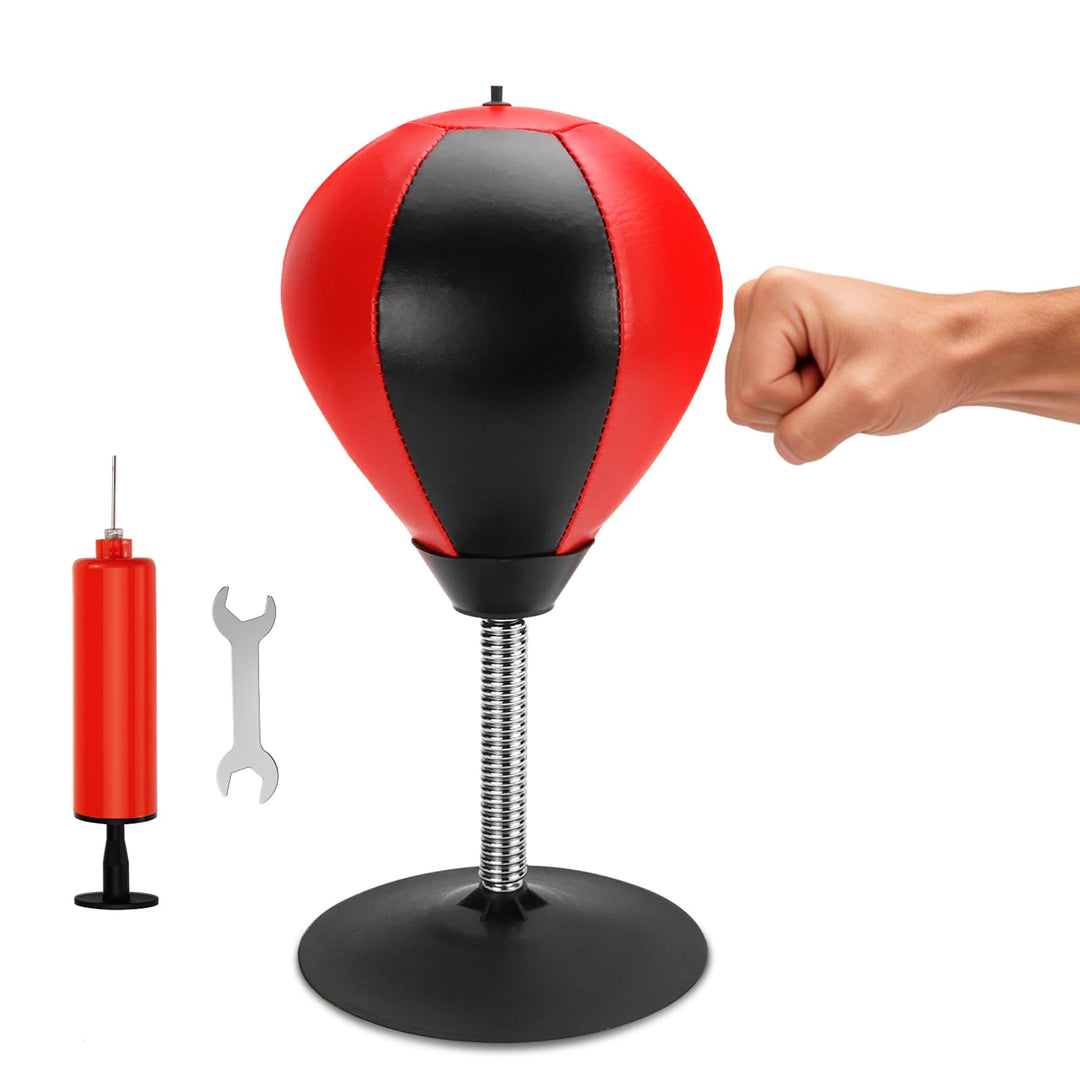 Boxsack Tisch Punchingball Boxen mit Saugnapf und Tischklemme, Anti Stress Boxbirne fürs Büro &amp; Zuha