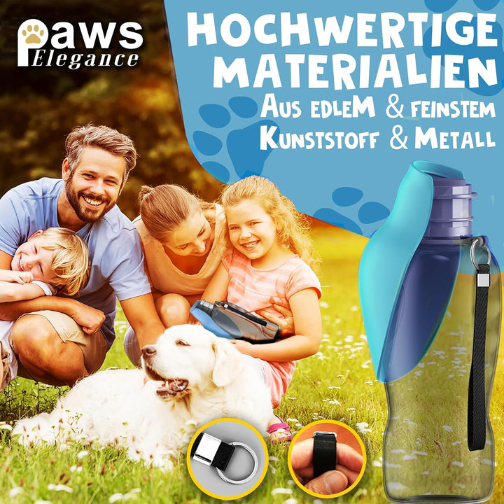 TOP EMPFEHLUNG | Extragrosse Faltbare 800ml Hundetrinkflasche für unterwegs inkl. Zahnbürste | Premi