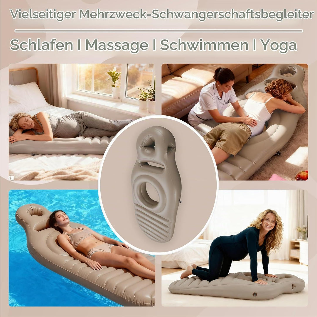 Aufblasbares Schwangerschaftskissen, perforierte PVC-Luftmatratze, Bauchliegematte, Ganzkörper-Schwa