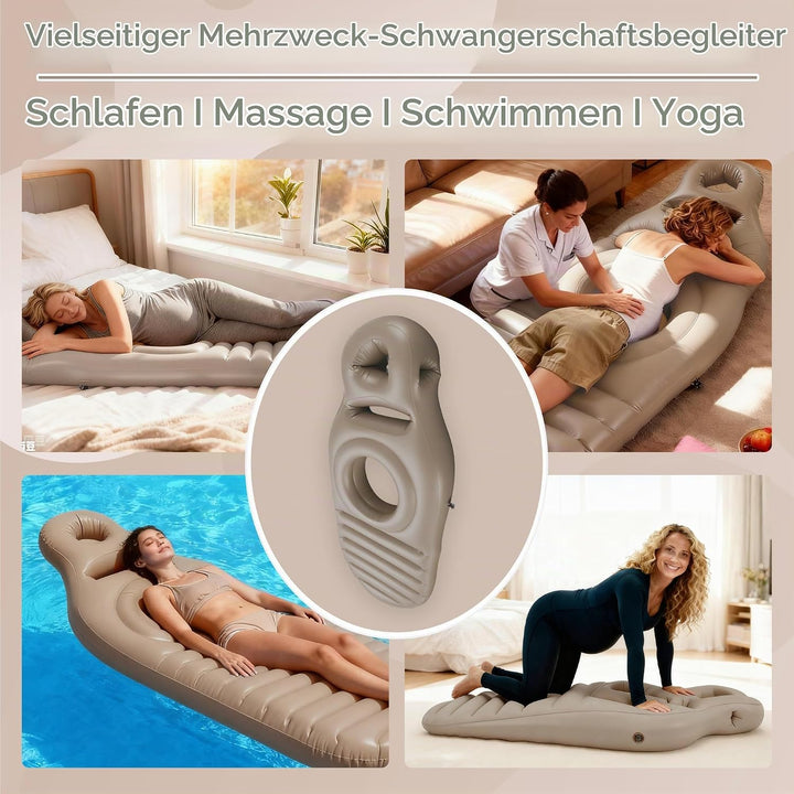 Aufblasbares Schwangerschaftskissen, perforierte PVC-Luftmatratze, Bauchliegematte, Ganzkörper-Schwa