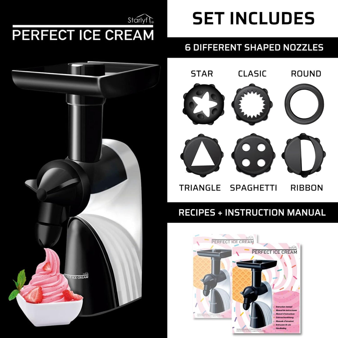 Eisdessertmaschine STARLYF Perfect Ice Cream, Eismaschine mit Frucht, Sehr Einfach zu Verwenden, 100
