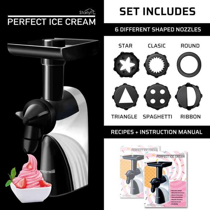 Eisdessertmaschine STARLYF Perfect Ice Cream, Eismaschine mit Frucht, Sehr Einfach zu Verwenden, 100