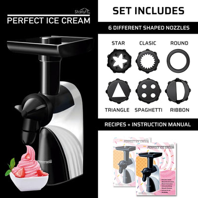 Eisdessertmaschine STARLYF Perfect Ice Cream, Eismaschine mit Frucht, Sehr Einfach zu Verwenden, 100