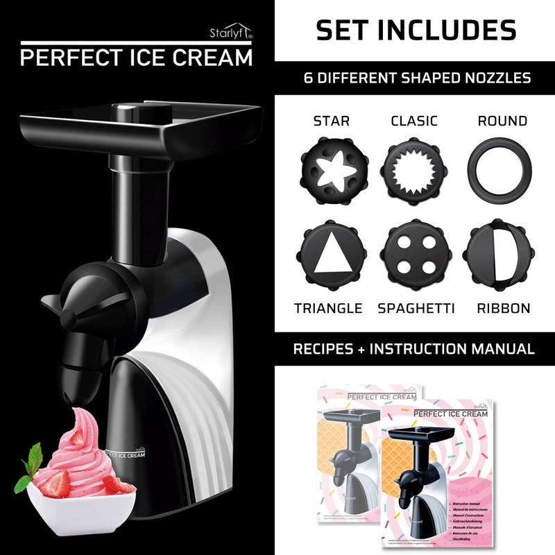 Eisdessertmaschine STARLYF Perfect Ice Cream, Eismaschine mit Frucht, Sehr Einfach zu Verwenden, 100
