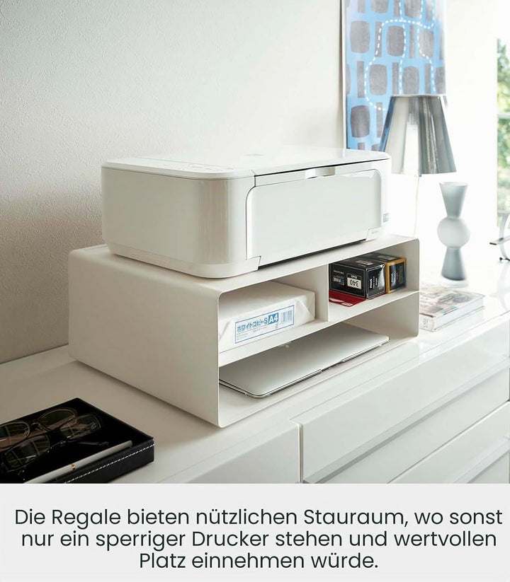 YAMAZAKI Tower Druckerstation, Legierter Stahl, Weiss, One Size
