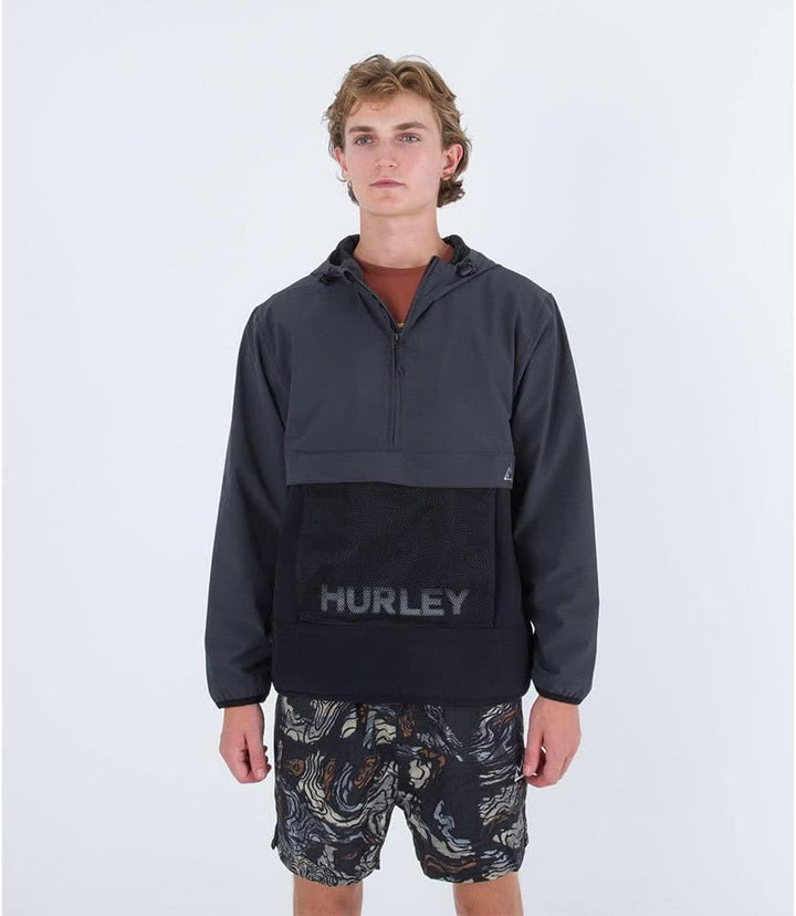 Hurley Herren Phantom+ Packable Anorak Jacke, Grau (Dk Stone Grey)