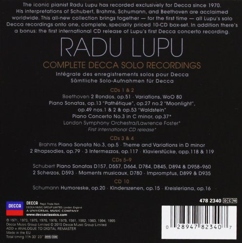 The Complete Decca Solo Recordings, Audio-CD