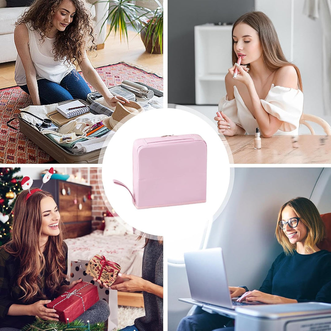 Reise-Kosmetiktasche, parallele Make-up-Tasche, grosse Kapazität, Organizer mit Fächern, wasserdicht