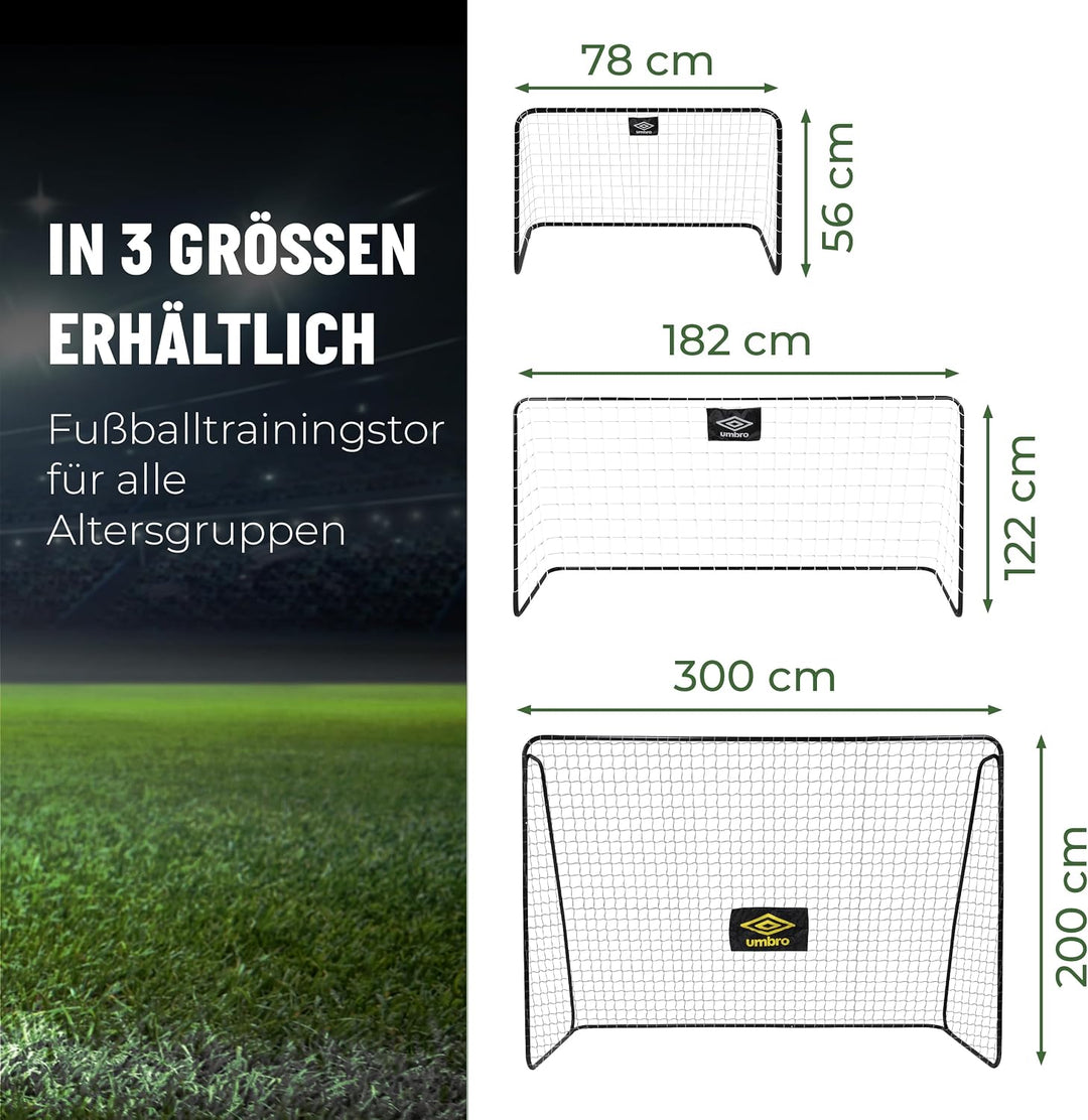 Umbro Fussballtor 78 x 56 x 45 cm - Fussballtore Set von 2 - Fussball Tor - Leicht zu verstauen - Fu