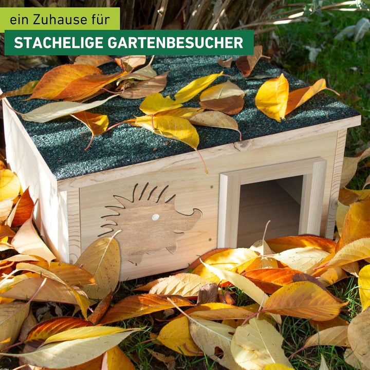 Windhager Igelhaus Bausatz aus Massivholz | Igelfutterhaus, Igelhäuschen, Igelhotel mit abnehmbarem