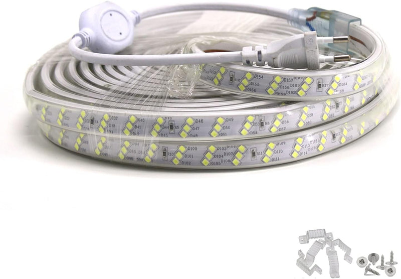 FOLGEMIR 5m LED Band – Kalt Weiss, 3 schiefe Reihen 2835 SMD 180 Leds/m Strip, ganz helle Beleuchtun