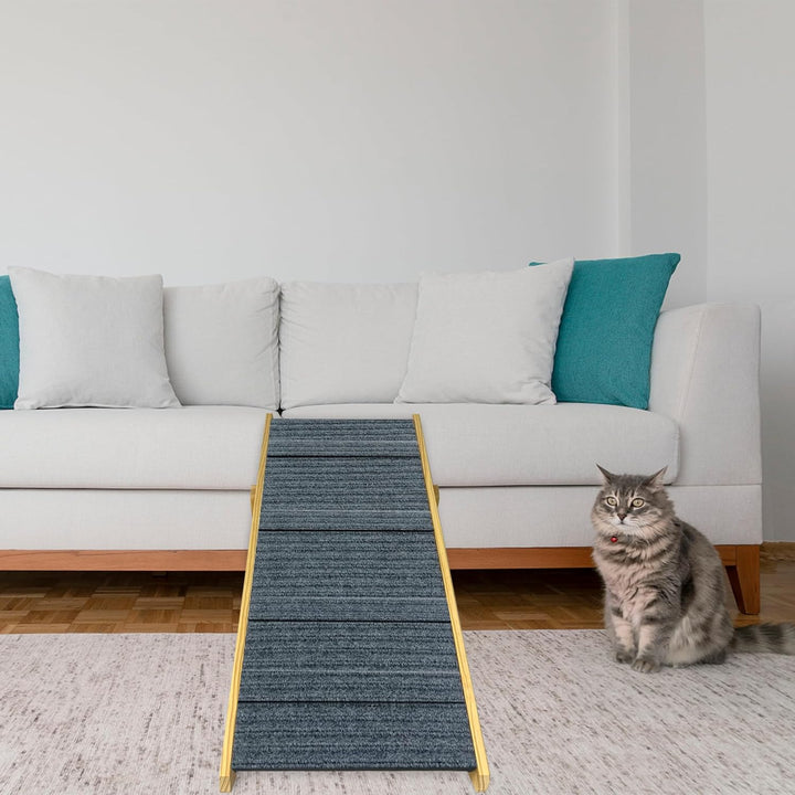 YRHome 2-in1 Klappbar Hunderampe Auto aus Holz Hundetreppe für grosse Katzen und Hunde Haustiertrepp