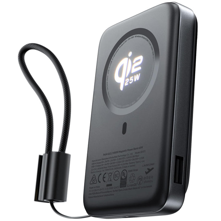 LISEN Qi2.2 25W MagSafe Powerbank, Power Bank 45W PD Schnellladen &amp;10000mah Flugzulassung, Robuster