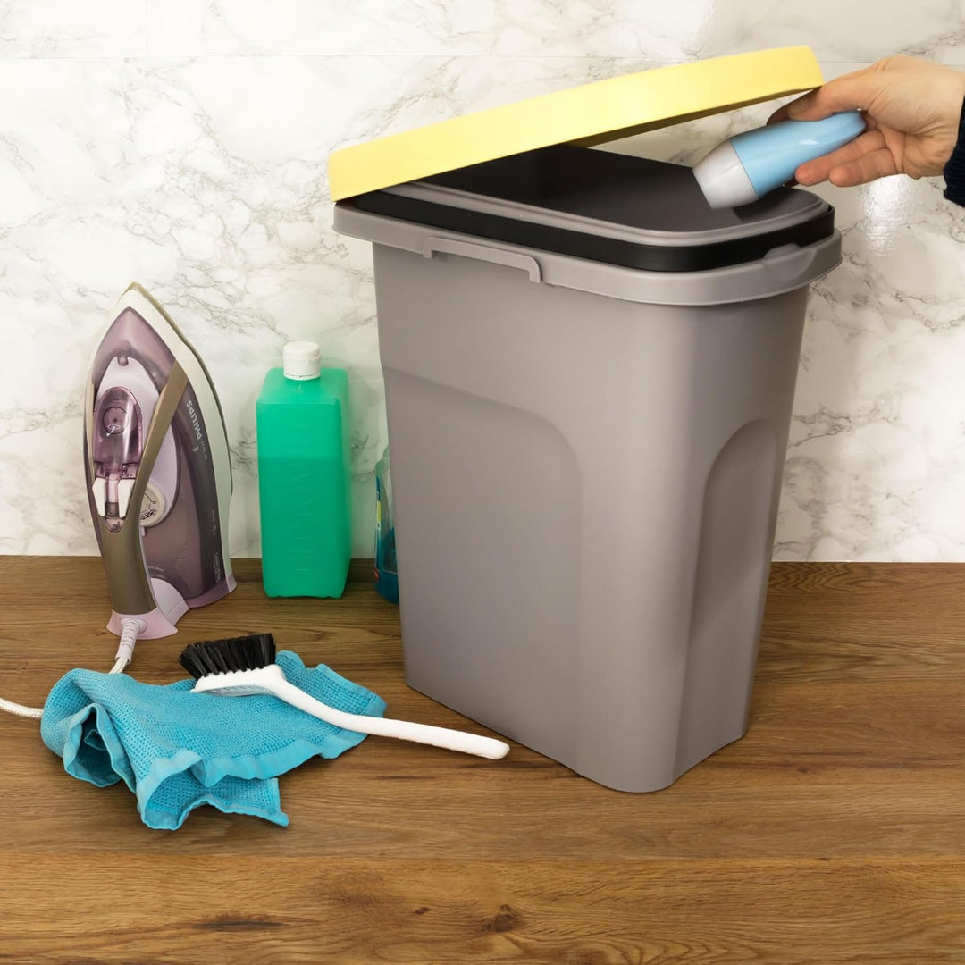 15L Mülleimer gelb Deckel Recycling Mülltrennung Müll 15L Kunststoff Schmal Gelb 15 Liter, Gelb 15 L
