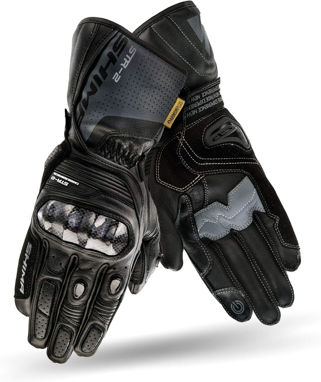 SHIMA STR-2 Motorradhandschuhe Herren - Touchscreen, Sommer, Sport Leder Handschuhe mit Carbon Knöch