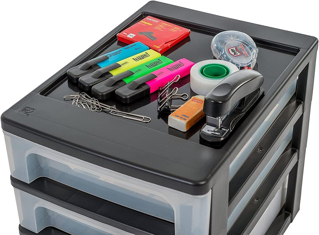 Iris Ohyama, Aufbewahrungsturm, Organizer, 5 Schubladen - 13L - L35.5 x B26 x H99.5 cm - Schwarz Sch