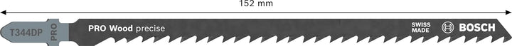 Bosch 25x PRO Wood precise T344DP Stichsägeblatt (für Bauholz, Weichholz, Länge 152 mm, Professional
