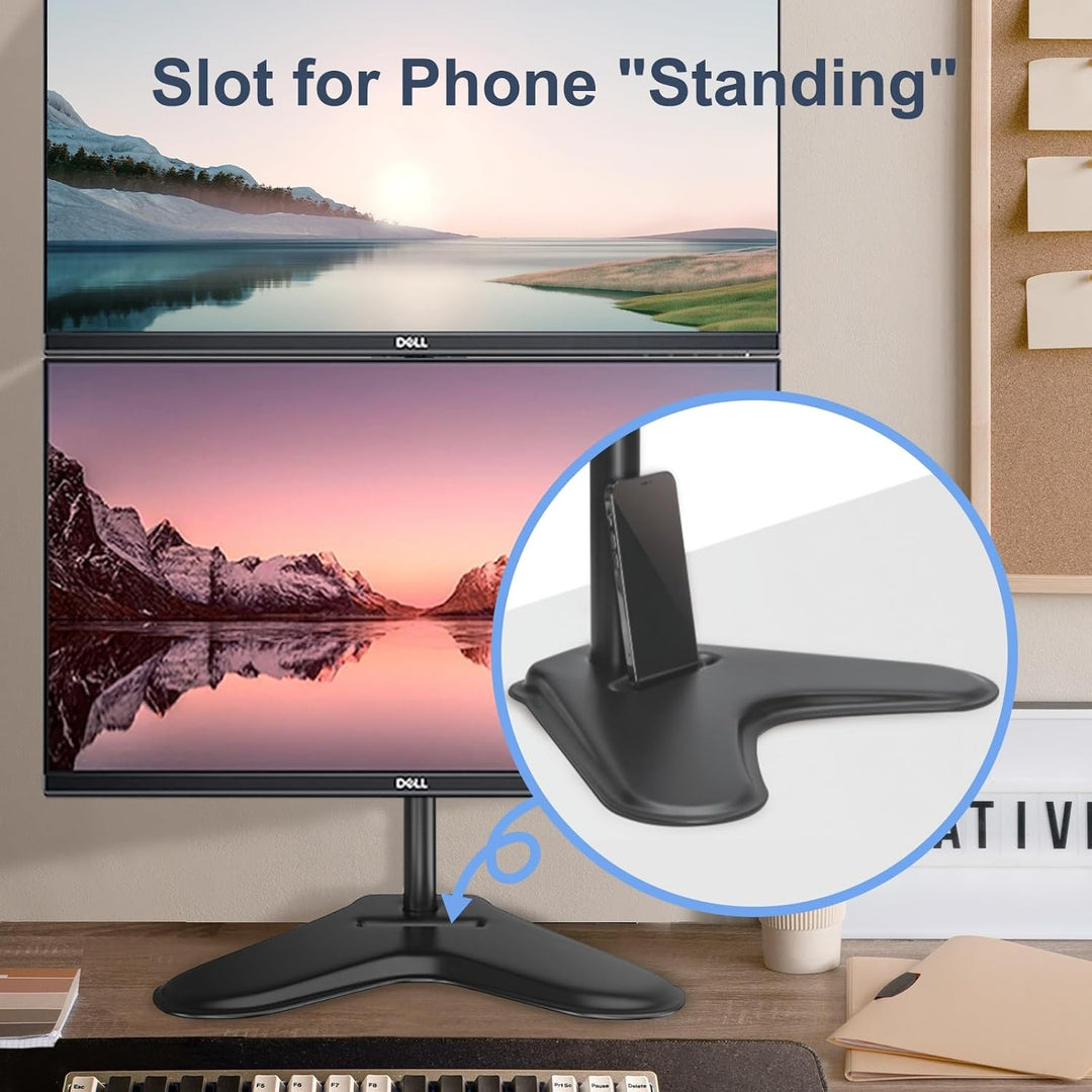 PUTORSEN Monitor Halterung 2 Monitore, Vertikale Doppelmonitorhalterung für 17-32-Zoll-LCD-LED-Bilds