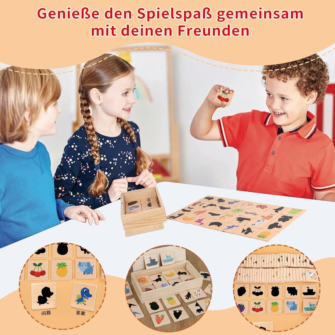 Montessori Spielzeug für 2 3 4 5 Jahre, Matching-Blöcke, Holzspielzeug, Kinderspielzeug, Lernspielze