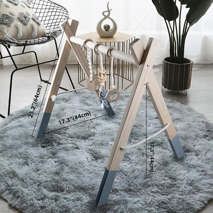 Caudblor Spieltrapez Holz Babyspielzeug Puzzle Gym inkl. Anhänger Babygymnastik aktiv Spielzeug Baby