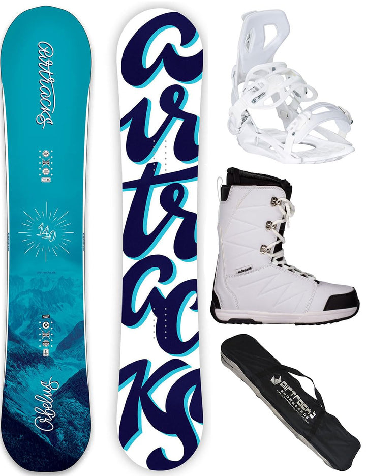 Airtracks Damen Snowboard Set Orbelus Lady Camber + Bindung Master W Fastec + Snowboard Boots + Sb B