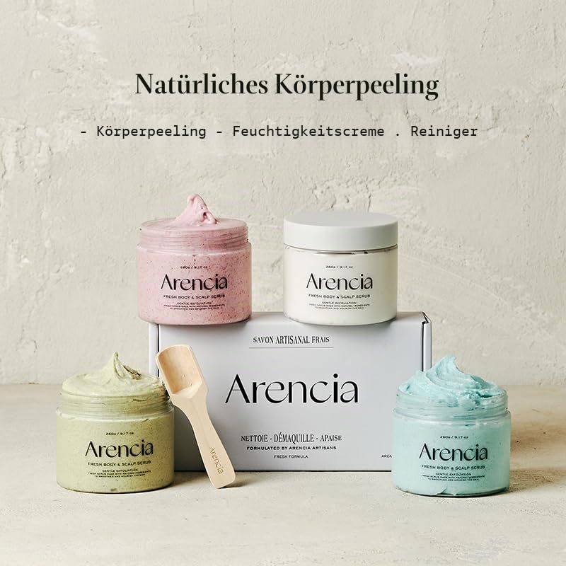 Arencia Fresh Cloud Sea Salt Body & Scalp Scrub (Black) - Sanftes Peeling für weichere, erfrischte H