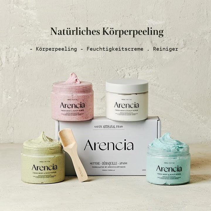 Arencia Fresh Cloud Sea Salt Body & Scalp Scrub (Black) - Sanftes Peeling für weichere, erfrischte H