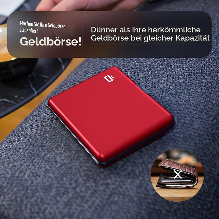 ÖGON -DESIGNS- Aluminium Geldbörse, grosse Kapazität, RFID-Schutz vor Betrug und Entmagnetisierung,