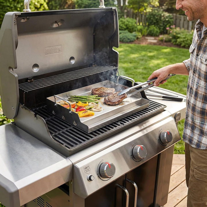Universal BBQ Edelstahl Plancha Grillplatte Griddle für Gas und Kohle Grills, Universal Flat Top für