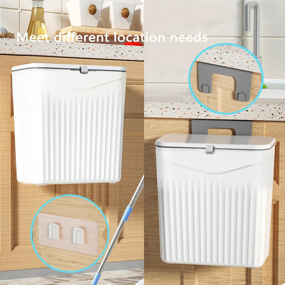 Biomülleimer Küche, 9L Hängender Mülleimer Küche mit Deckel, komposteimer für Küche/Badezimmer/campi