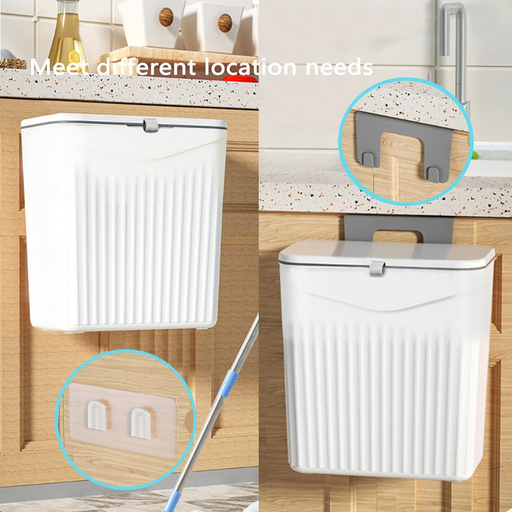 Biomülleimer Küche, 9L Hängender Mülleimer Küche mit Deckel, komposteimer für Küche/Badezimmer/campi